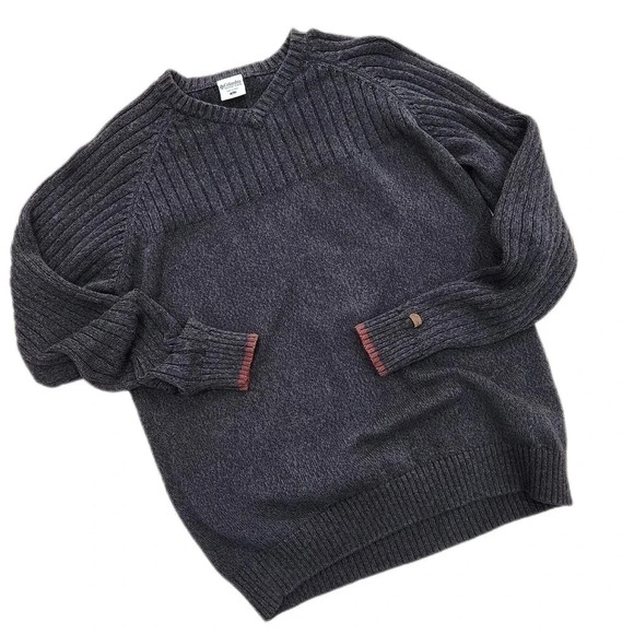 COLUMBIA Knit Charcoal Gray Black/ Charcoal Sweater, Men's Large - Picture 1 of 5